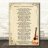 Metallica - Nothing Else Matters Song Lyric Guitar Quote Print