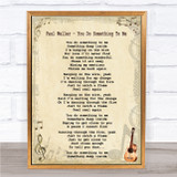 Paul Weller - You Do Something To Me Song Lyric Guitar Quote Print