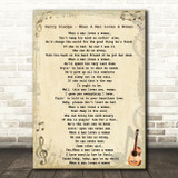 Percy Sledge - When A Man Loves A Woman Song Lyric Guitar Quote Print