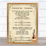 Fleetwood Mac Everywhere Song Lyric Vintage Quote Print