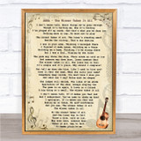 ABBA The Winner Takes It All Song Lyric Vintage Quote Print