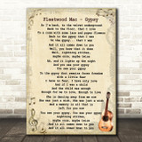 Fleetwood Mac Gypsy Song Lyric Vintage Quote Print