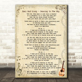 Dani And Lizzy Dancing In The Sky Vintage Guitar Song Lyric Quote Print
