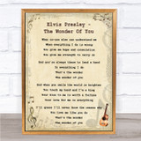 Elvis Presley The Wonder Of You Vintage Guitar Song Lyric Quote Print