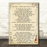 Tom Jones Green Green Grass Of Home Vintage Guitar Song Lyric Quote Print