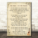 Tom Jones It's Not Unusual Vintage Guitar Song Lyric Quote Print
