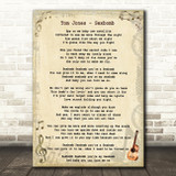 Tom Jones Sexbomb Vintage Guitar Song Lyric Quote Print