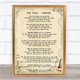 Tom Jones Sexbomb Vintage Guitar Song Lyric Quote Print