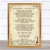 Whitney Houston I Know Him So Well Vintage Guitar Song Lyric Quote Print