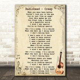 Radiohead Creep Song Lyric Vintage Quote Print