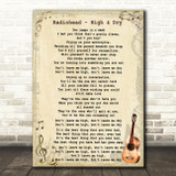 Radiohead High & Dry Song Lyric Vintage Quote Print