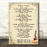 Coldplay Trouble Song Lyric Vintage Quote Print