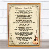 Ed Sheeran Tenerife Sea Song Lyric Vintage Quote Print