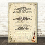 Eagles Love Will Keep Us Alive Vintage Guitar Song Lyric Music Art Print