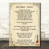 Black Sabbath Paranoid Song Lyric Quote Print
