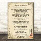 Bob Marley No Woman No Cry Song Lyric Quote Print