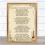 Chuck Berry No Particular Place To Go Song Lyric Quote Print