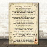 The Beach Boys California Girls Song Lyric Quote Print