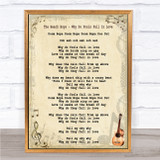 The Beach Boys Why Do Fools Fall In Love Song Lyric Quote Print