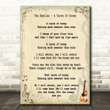 The Beatles A Taste Of Honey Song Lyric Quote Print