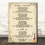 The Beatles Come Together Song Lyric Quote Print