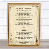 The Beatles Good Night Song Lyric Quote Print