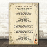 The Beatles Hold Me Tight Song Lyric Quote Print