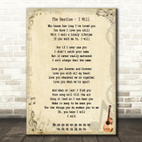 The Beatles I Will Song Lyric Quote Print
