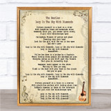 The Beatles Lucy In The Sky With Diamonds Song Lyric Quote Print