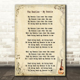 The Beatles My Bonnie Song Lyric Quote Print
