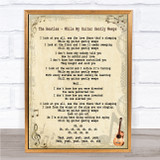 The Beatles While My Guitar Gently Weeps Song Lyric Quote Print