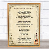 Andy Williams A Summer Place Song Lyric Quote Print