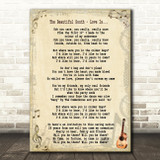 The Beautiful South Love Is Song Lyric Quote Print