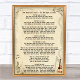 The Beautiful South Old Red Eyes Is Back Song Lyric Quote Print