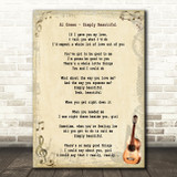 Al Green Simply Beautiful Song Lyric Quote Print