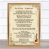 The Calling Stigmatized Song Lyric Quote Print