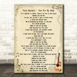 Tony Bennett One For My Baby Song Lyric Quote Print