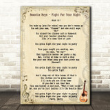 Beastie Boys Fight For Your Right Song Lyric Quote Print