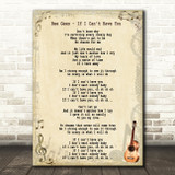 Bee Gees If I Can't Have You Song Lyric Quote Print