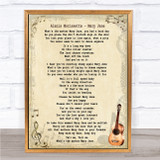 Alanis Morissette Mary Jane Song Lyric Quote Print