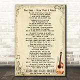 Bee Gees More Than A Woman Song Lyric Quote Print