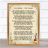Iron Maiden The Trooper Vintage Guitar Song Lyric Print