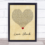 B-52s Love Shack Vintage Heart Song Lyric Print