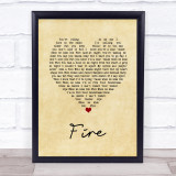 Babyface Fire Vintage Heart Song Lyric Print