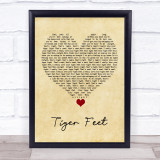 Mud Tiger Feet Vintage Heart Song Lyric Print