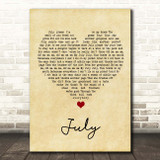 Mundy July Vintage Heart Song Lyric Print