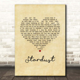 Nat King Cole Stardust Vintage Heart Song Print