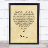 Ne-Yo She Is Vintage Heart Song Lyric Print