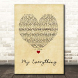 Next My Everything Vintage Heart Song Lyric Print
