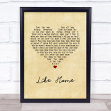 Nicky Romero Like Home Vintage Heart Song Lyric Print